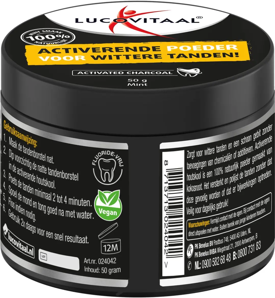 Lucovitaal Geactiveerde Houtskoolpoeder 50g