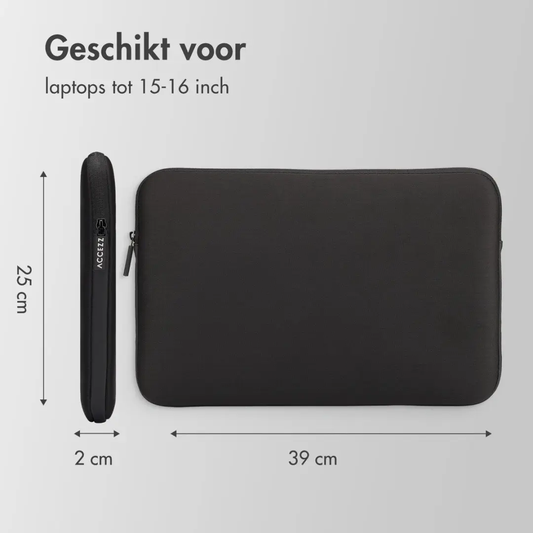Accezz Laptophoes 16 inch - Zwart