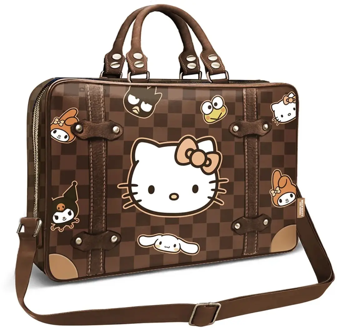 Hello Kitty Leder-look Laptoptas 16 inch - 30x42x9cm - Mokka