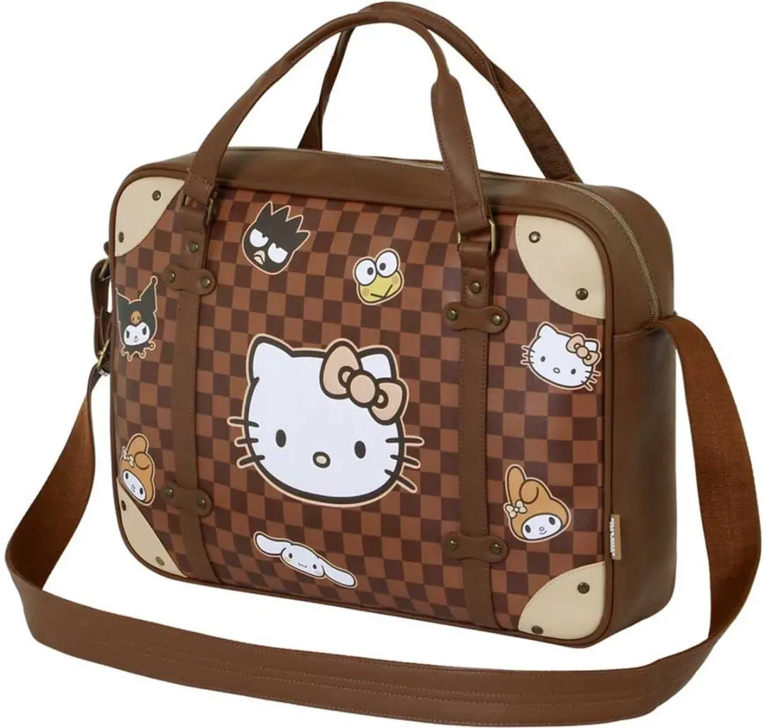 Hello Kitty Leder-look Laptoptas 16 inch - 30x42x9cm - Mokka