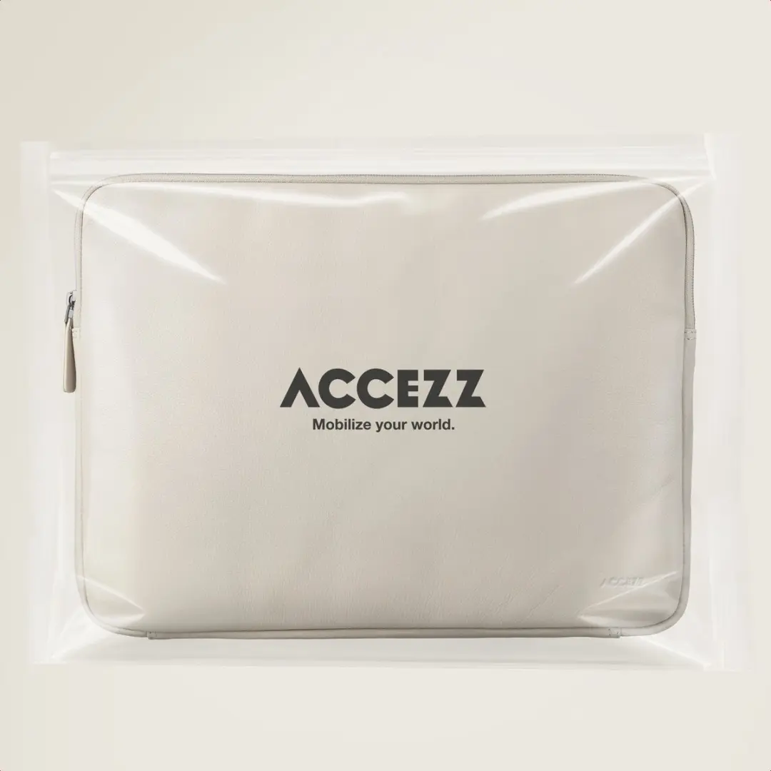 Accezz Leather Laptophoes 16" - Beige - afbeelding 6 van 6