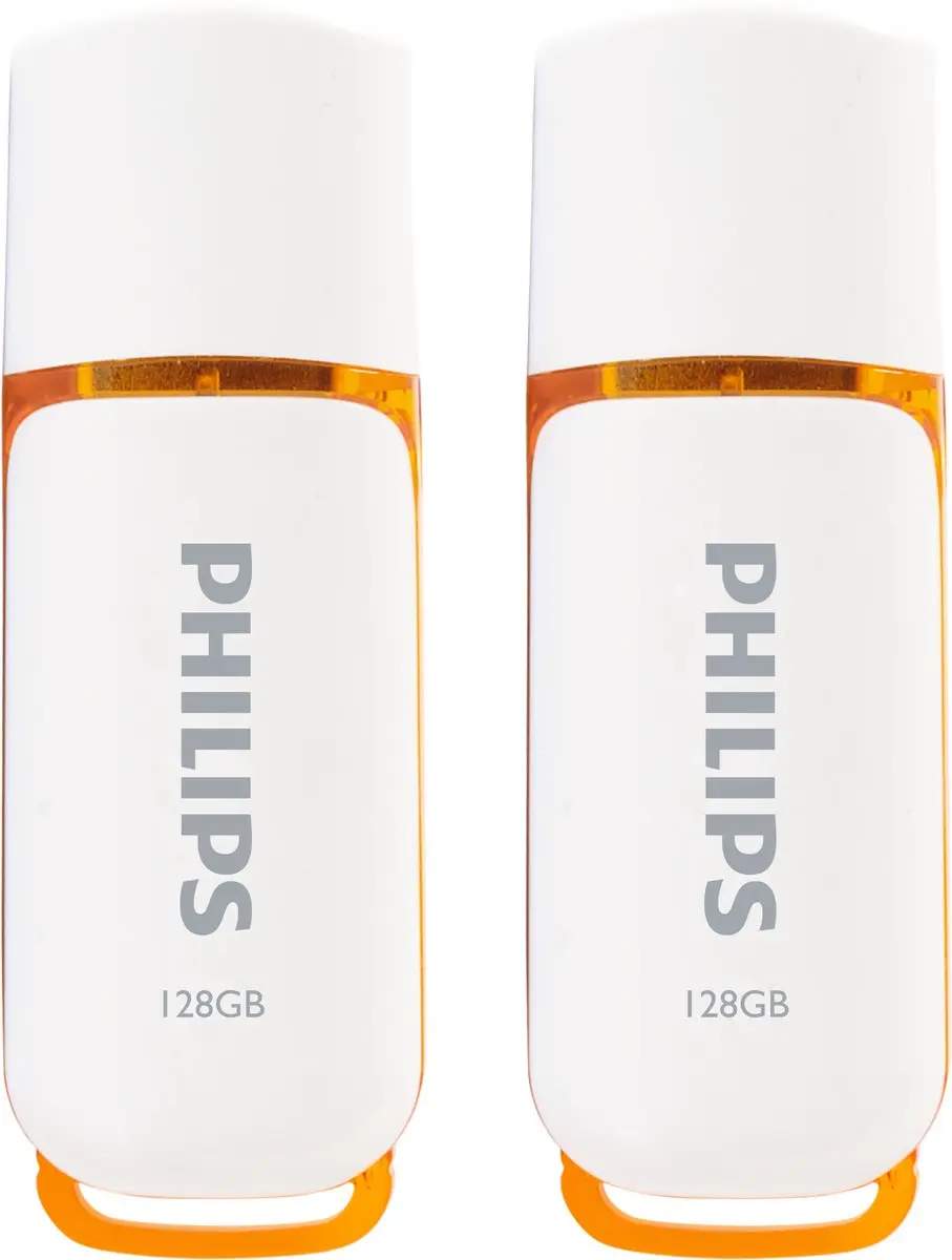 Philips USB Stick 128GB - 2 Stuks - Wit/Orange