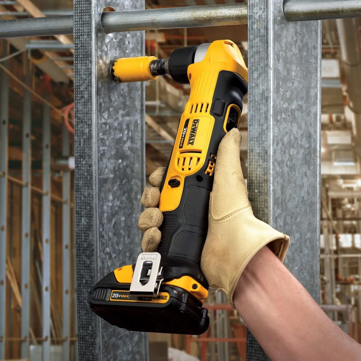 DeWalt XR DCD740C1-QW Haakse Boormachine - 18V 1x1.5Ah - 28mm Hout/10mm Metaal