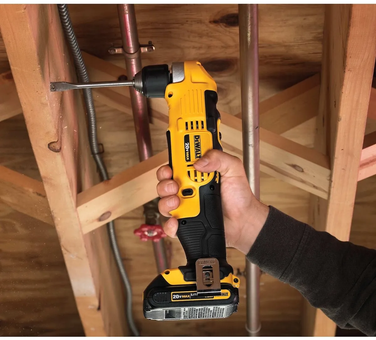 DeWalt XR DCD740C1-QW Haakse Boormachine - 18V 1x1.5Ah - 28mm Hout/10mm Metaal