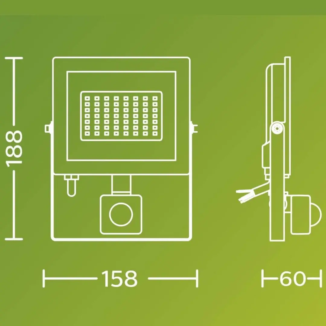 Philips Lois Floodlight 30W - Zwart - 3000K - Bewegingssensor