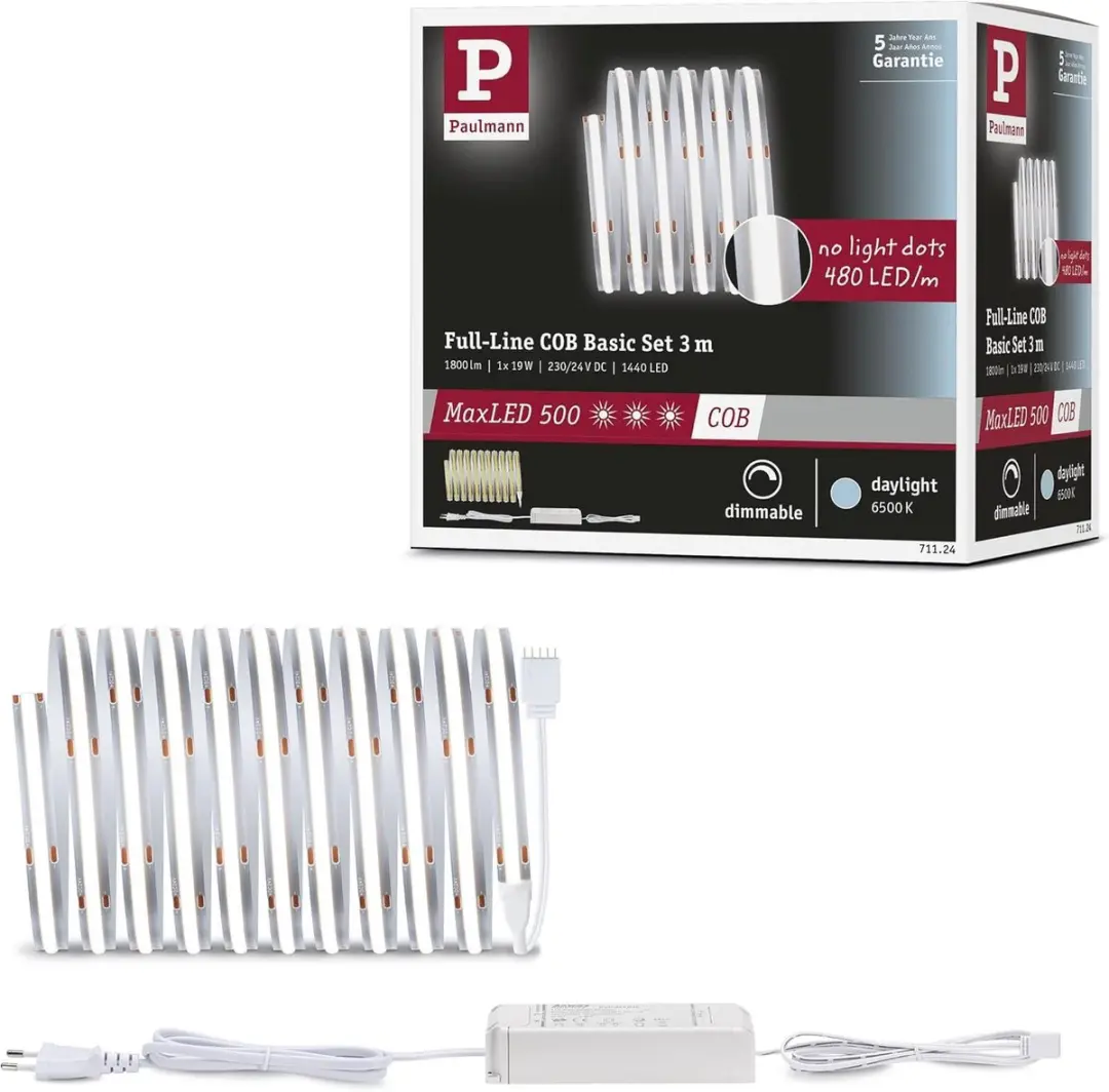 Paulmann MaxLED 500 71124 LED-strip - 3m - 600lm/m - 6500K - Zilver