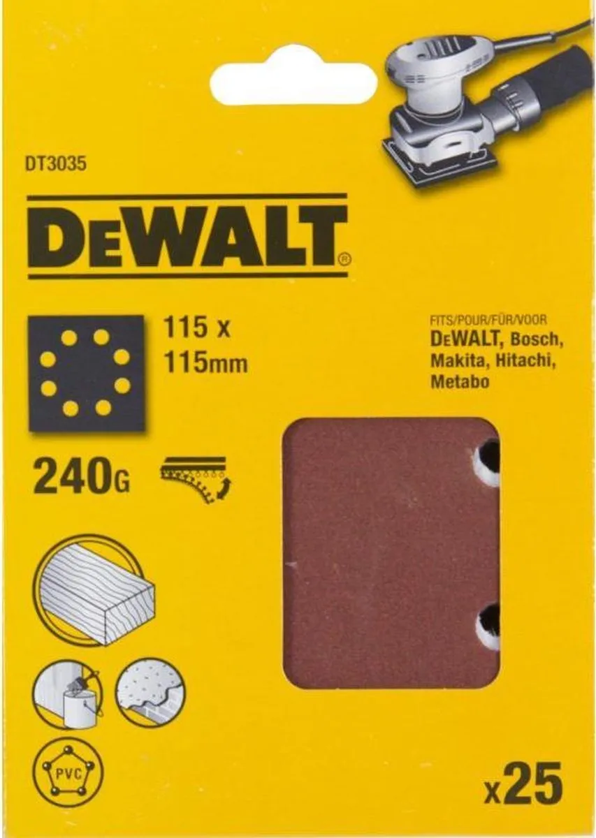 DeWalt DT3035 P240 Schuurpapier Velcro 1/4