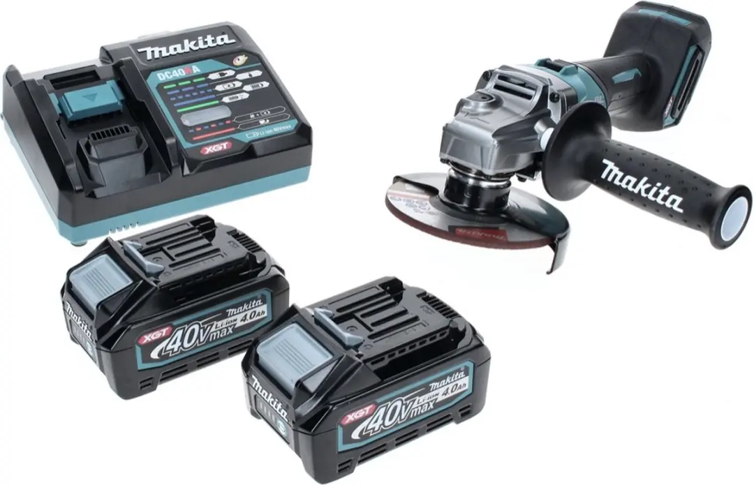 Makita GA005 Accu Haakse Slijper 40V Max - 125mm Borstelloos - 2x 4.0Ah + Lader