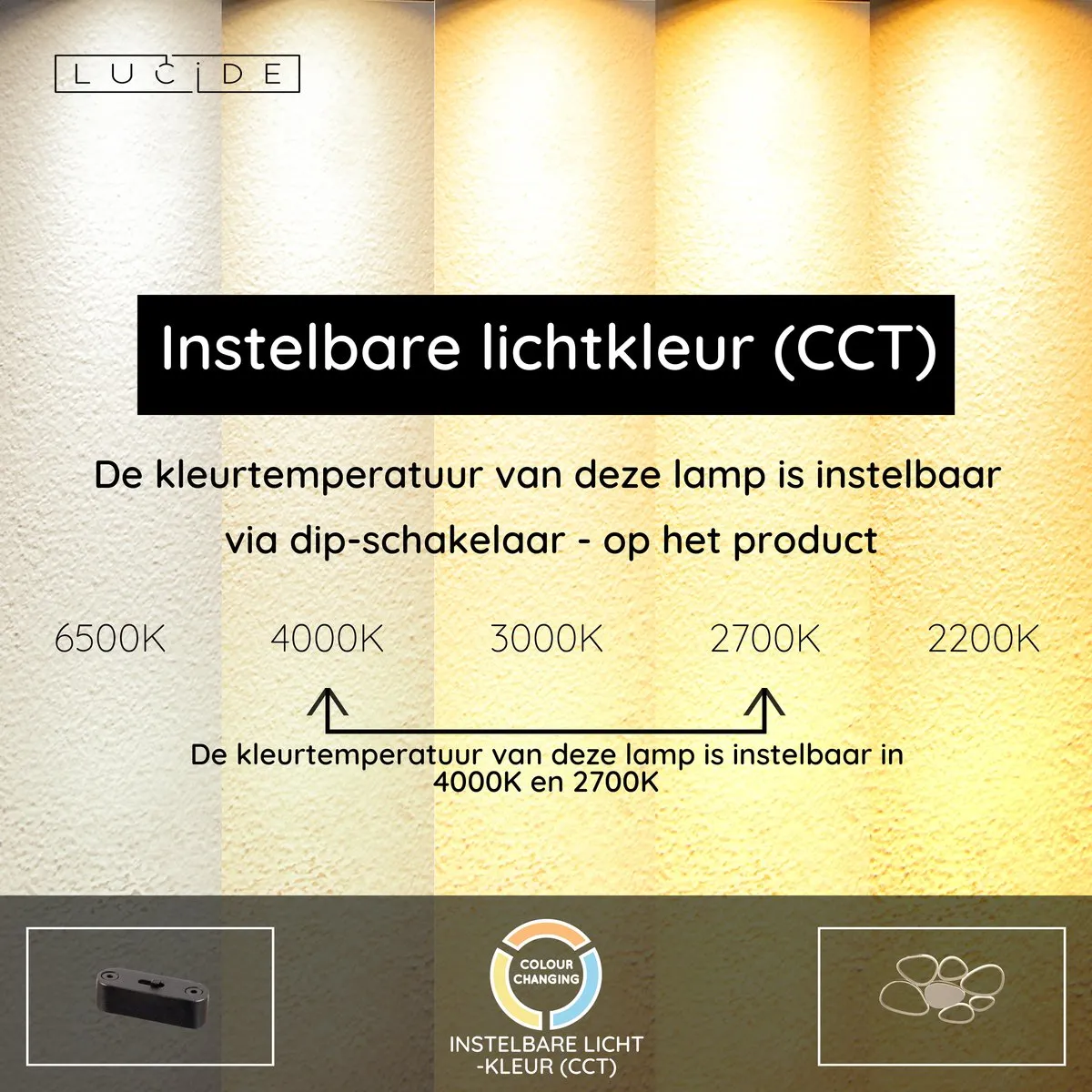Lucide SAMLING Plafonnière LED 72W Dimbaar 2700K/4000K - Taupe