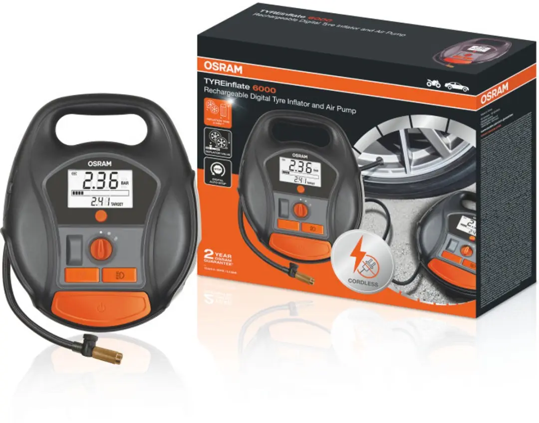 Osram OTIR6000 Digitale Draadloze Bandenvuller - 12V - Zwart