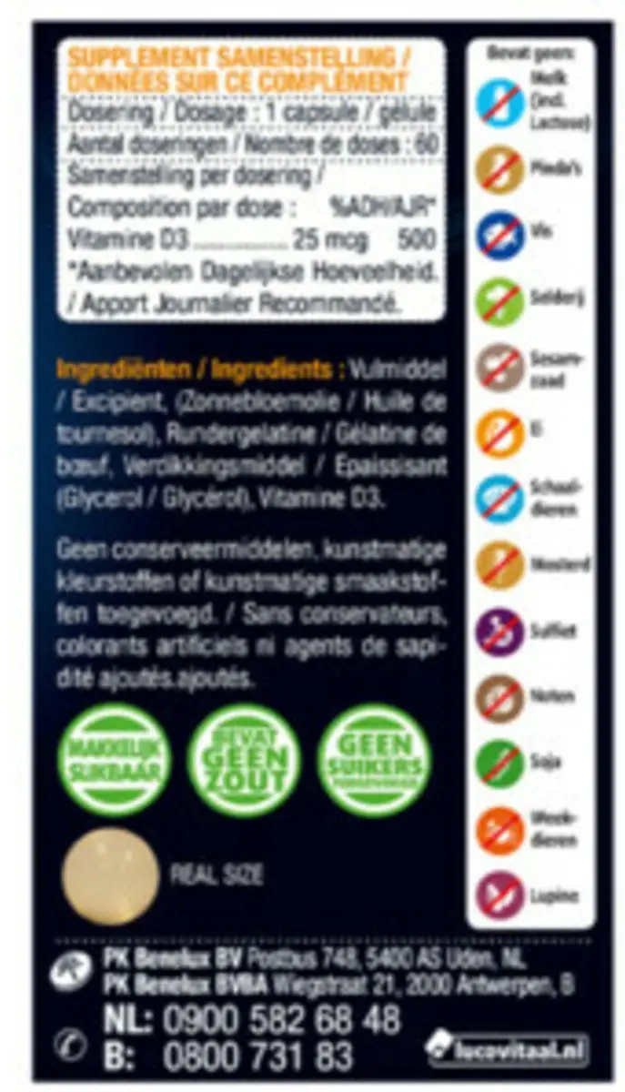 Lucovitaal Vitamine D3 25mcg - 2x60 Capsules