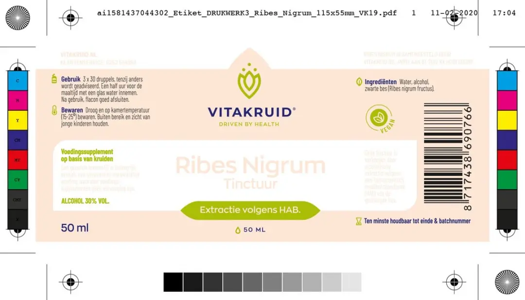 Vitakruid Ribes nigrum Tinctuur 50ml