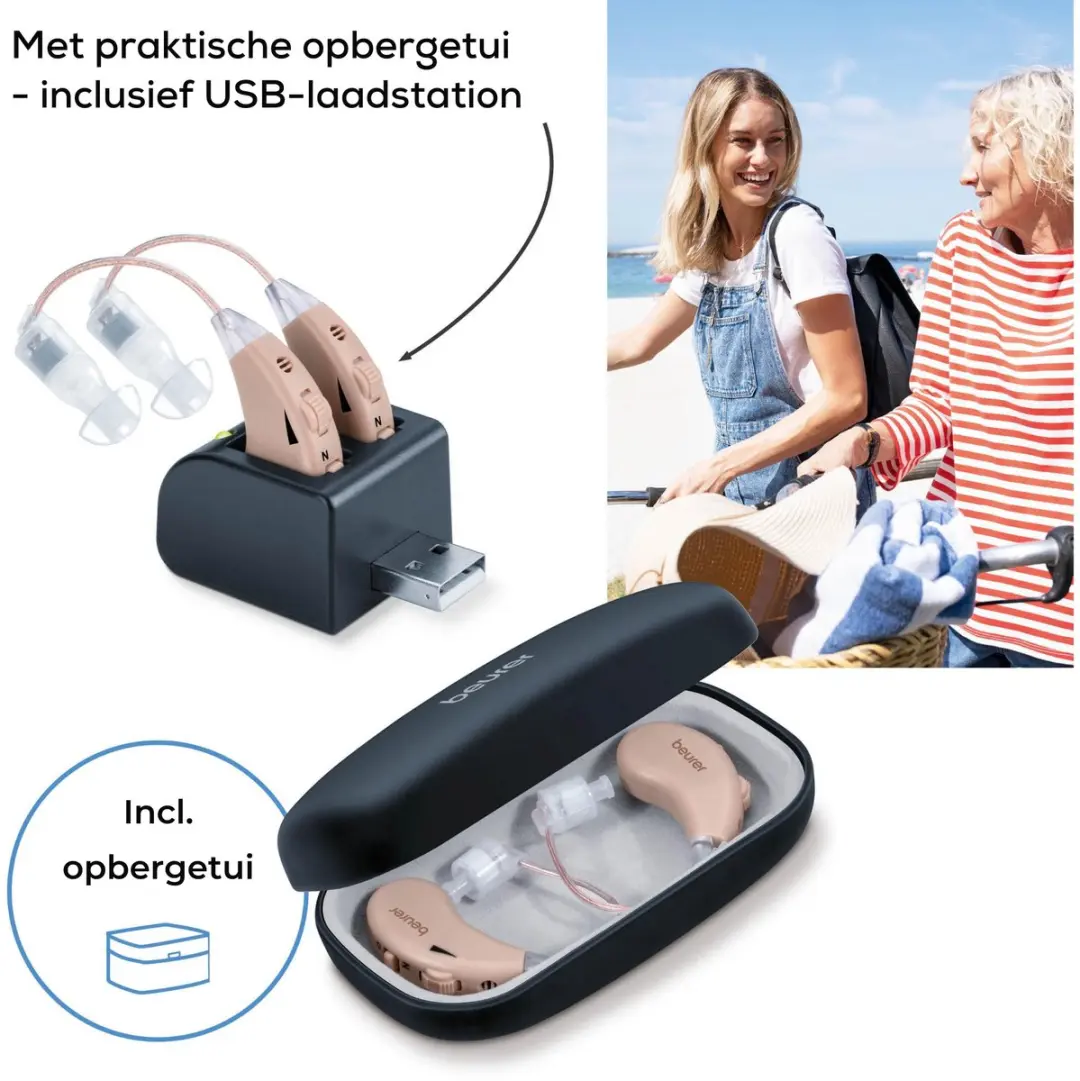 Beurer HA 55 RIC Hoortoestel Set - 2 Stuks - Nude