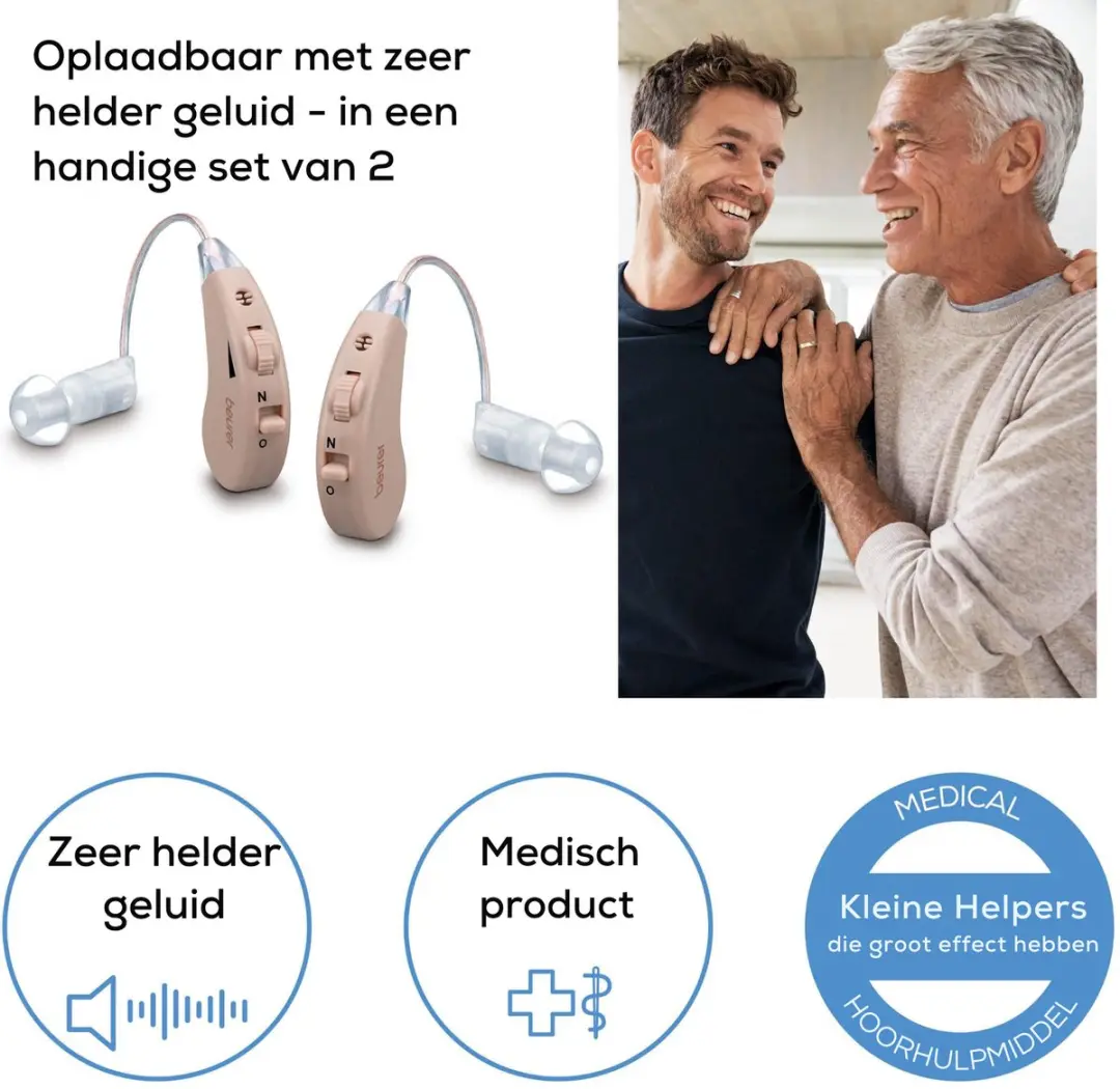 Beurer HA 55 RIC Hoortoestel Set - 2 Stuks - Nude