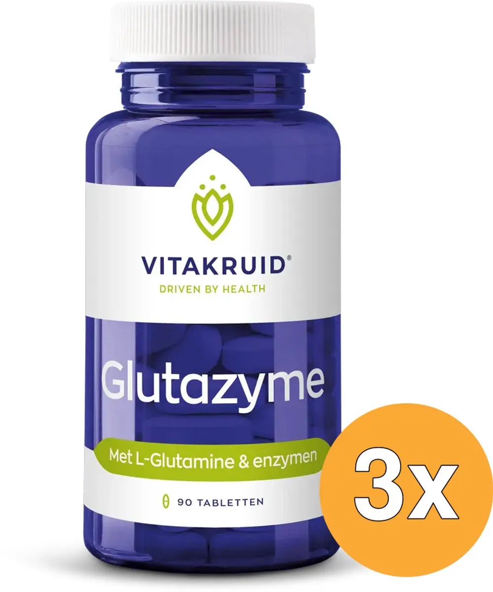 Vitakruid Glutazyme Spijsverteringsenzymen & L-Glutamine 270 Stuks