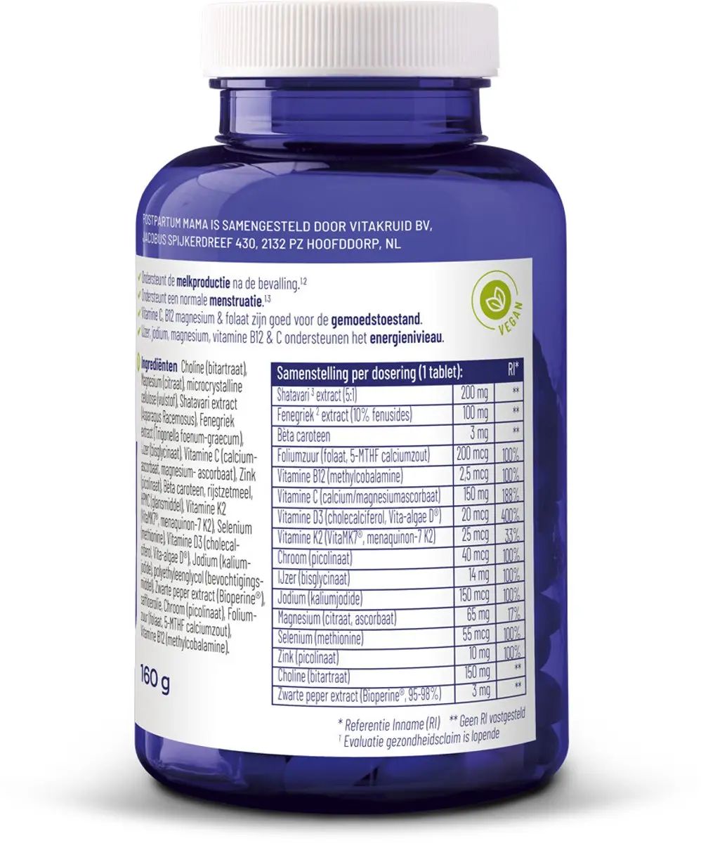 Vitakruid Postpartum Mama 180 tabletten - 2x90