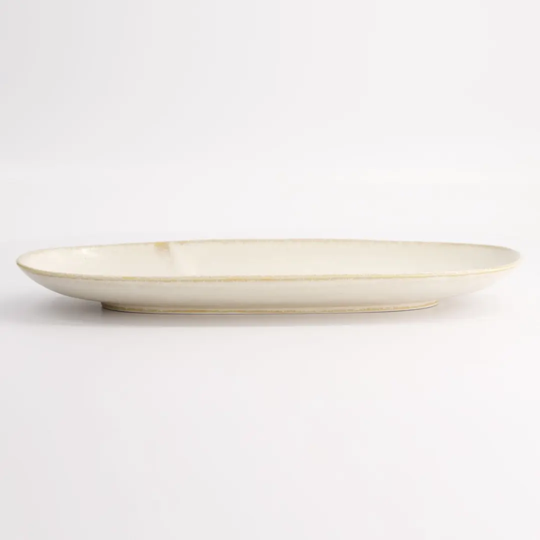 Tokyo Design Studio Titanium Matte Ovaal Bord 28,5x14cm - Porselein - Grijs