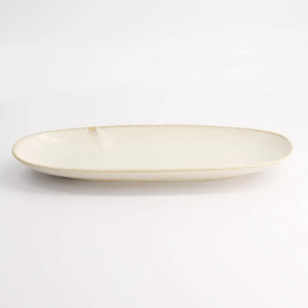 Tokyo Design Studio Titanium Matte Ovaal Bord 28,5x14cm - Porselein - Grijs