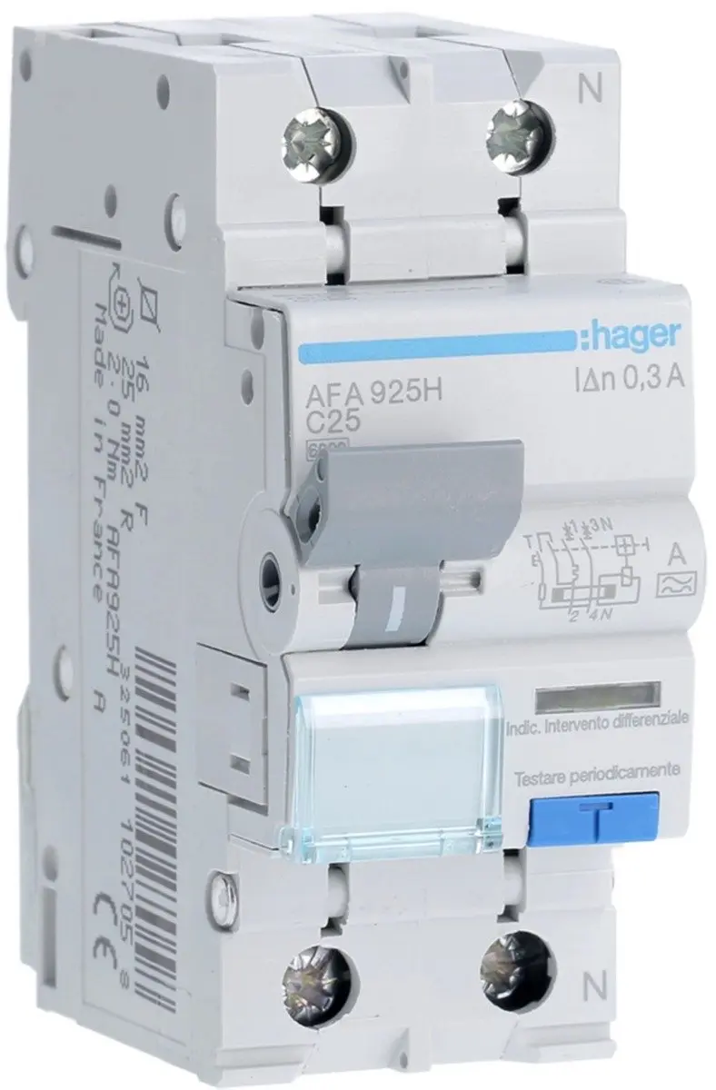 Hager HACO AFA925H Aardlekautomaat 25A 300mA Type A