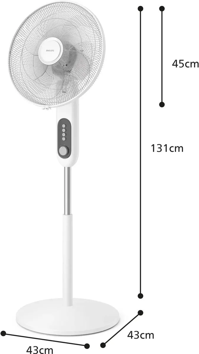 Philips CX1220/00 Vloerventilator 45W - 3 standen - Grijs - afbeelding 4 van 6
