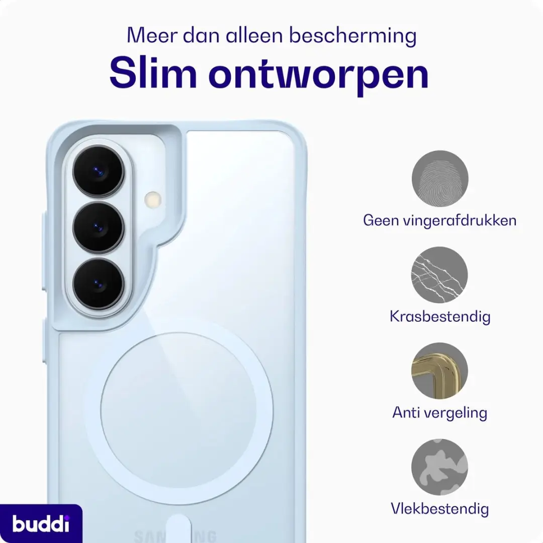 Buddi Hybrid Hoesje Samsung Galaxy S26 Plus - MagSafe Blauw