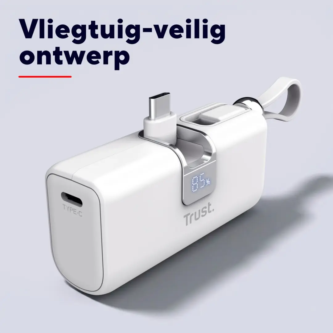 Trust Pacto Powerbank 26105 - 5000mAh - 20W - Wit