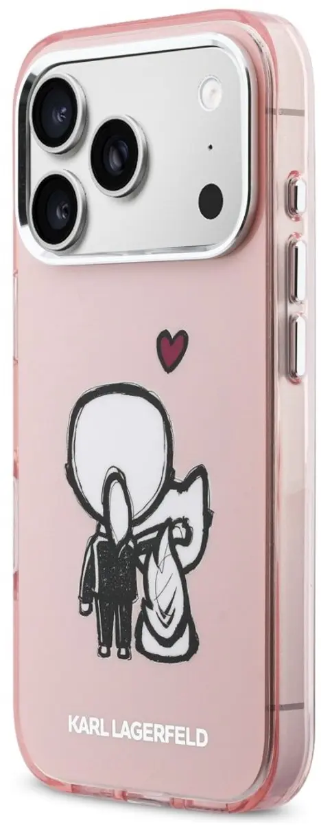 Karl Lagerfeld Karl & Choupette Achterhoesje iPhone 17 Pro - Roze - KLHCP17PROMAGSF