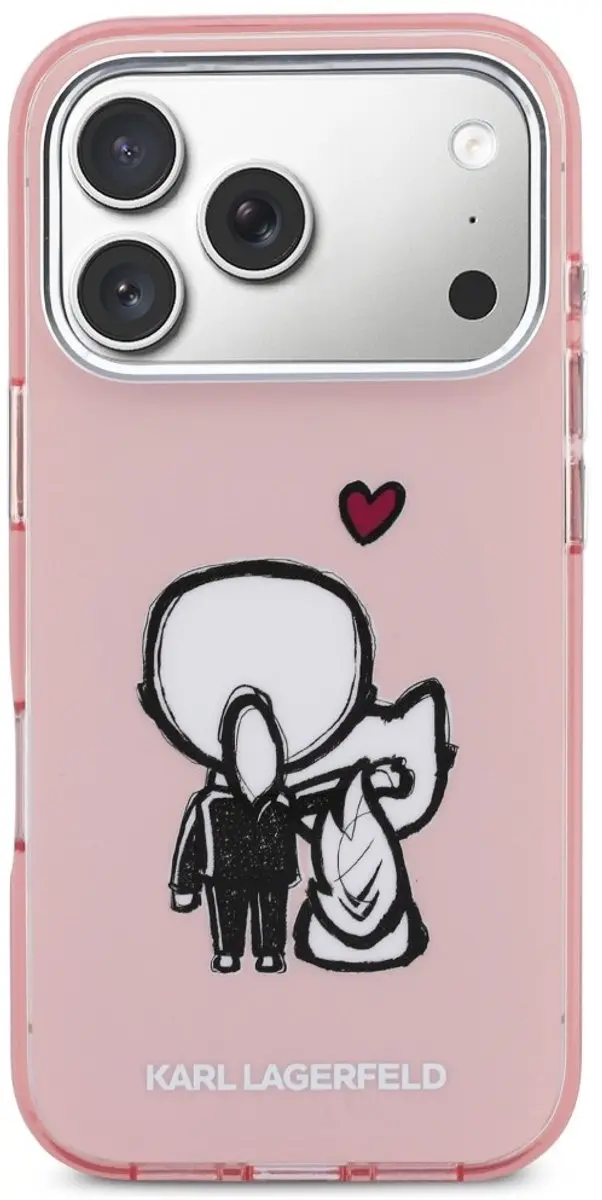 Karl Lagerfeld Karl & Choupette Achterhoesje iPhone 17 Pro - Roze - KLHCP17PROMAGSF