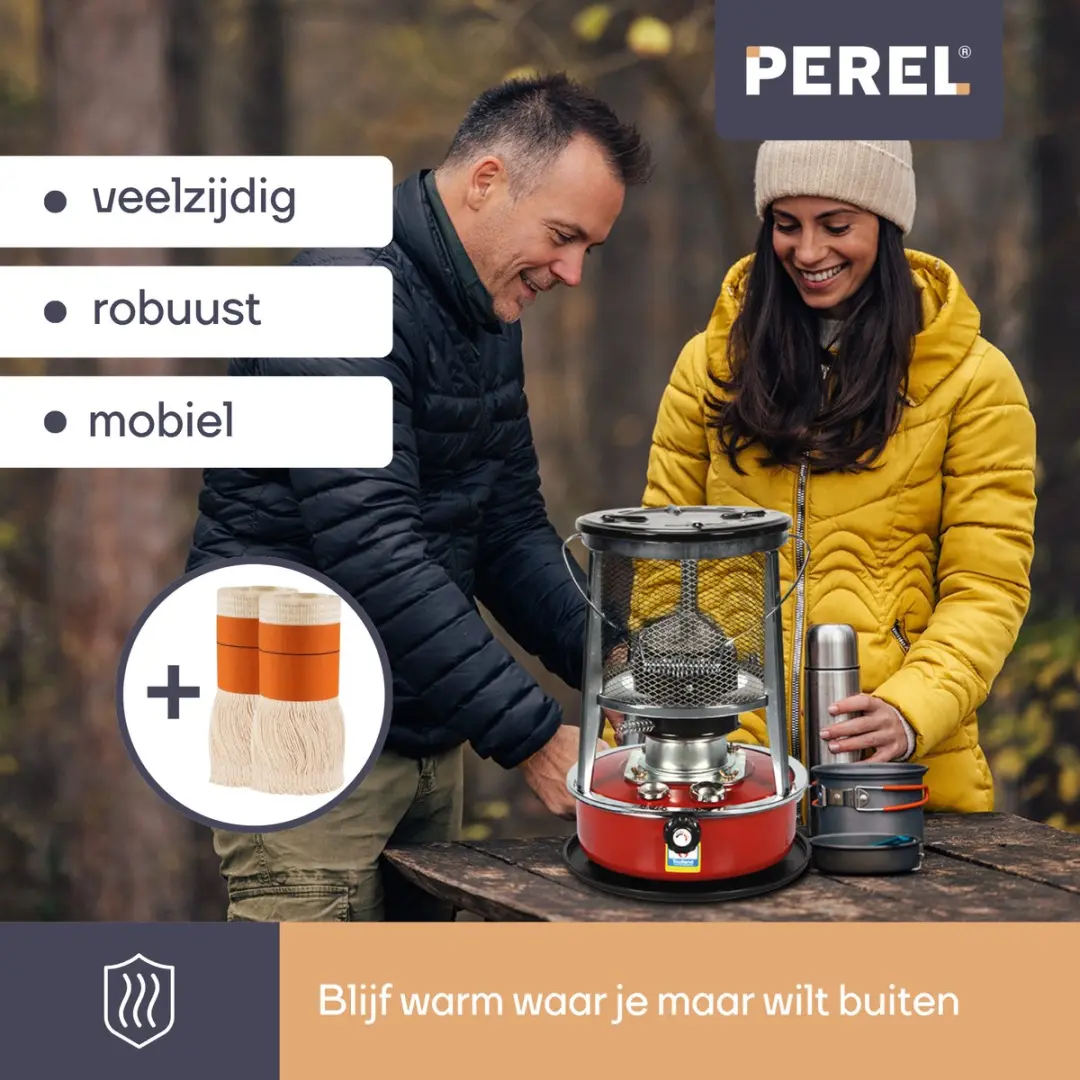 Perel TC84100NSET Petroleumkachel 2600W - 4.6L - 18 uur - Rood - afbeelding 6 van 6