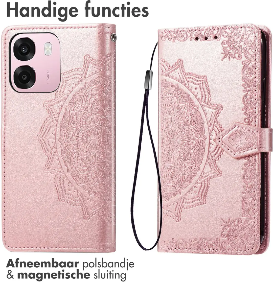 Imoshion Hoesje Oppo A6 5G - Mandala Bookcase - Rosé goud