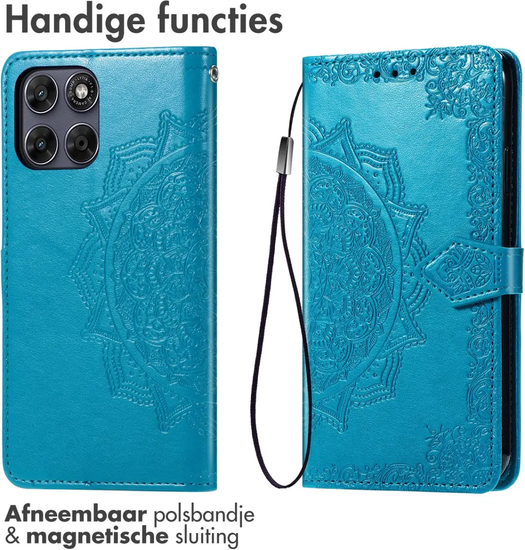 Imoshion Moto G77 Hoesje 3 Pasjes - Turquoise