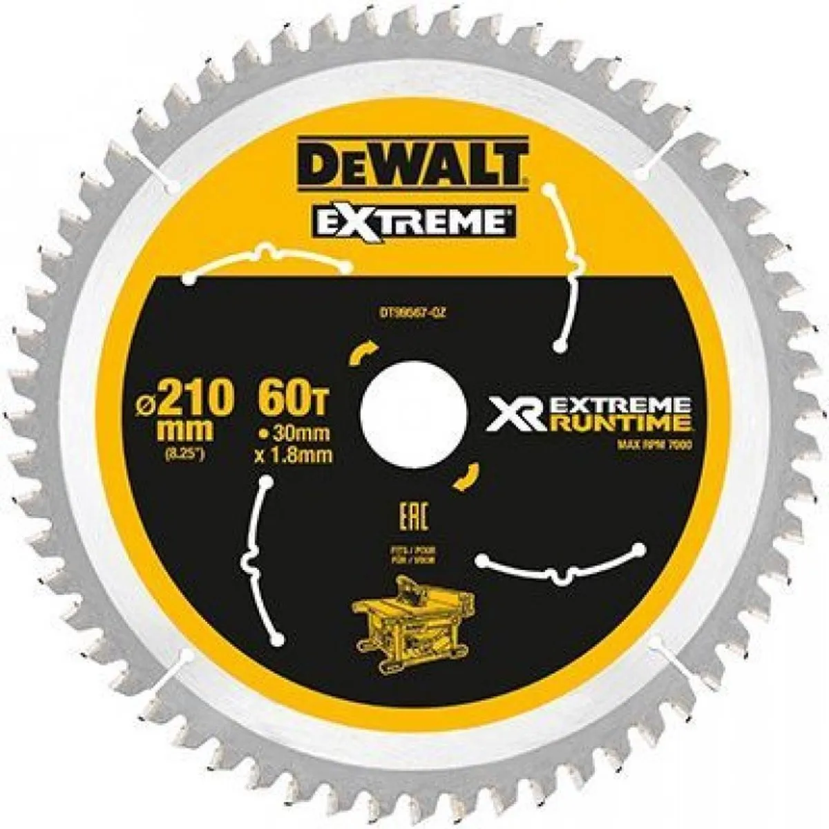 DeWalt DT99567 XR Cirkelzaagblad 210mm - 60T - Hout
