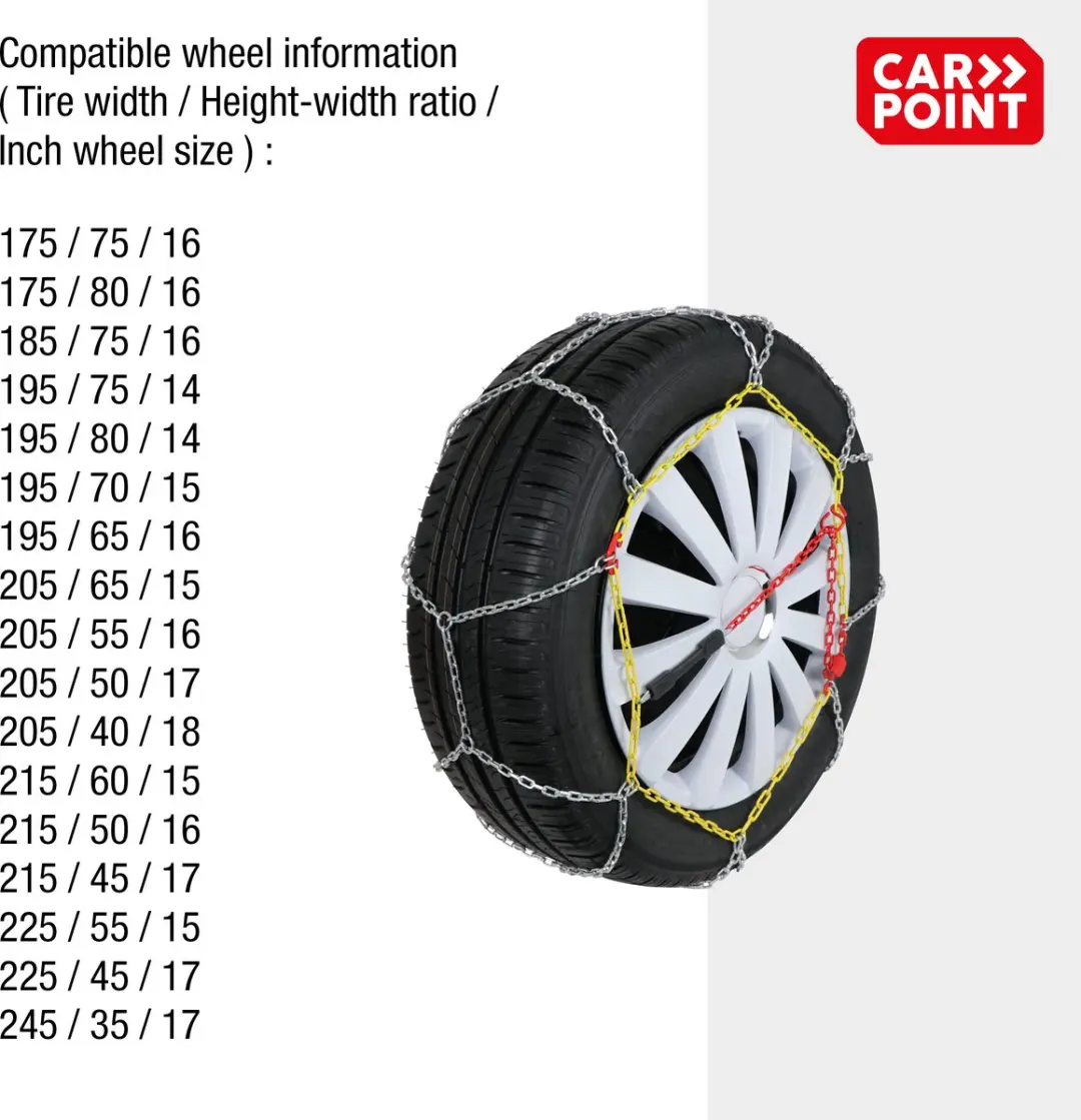 Carpoint Sneeuwkettingen KNN-90 9mm - 2 Stuks