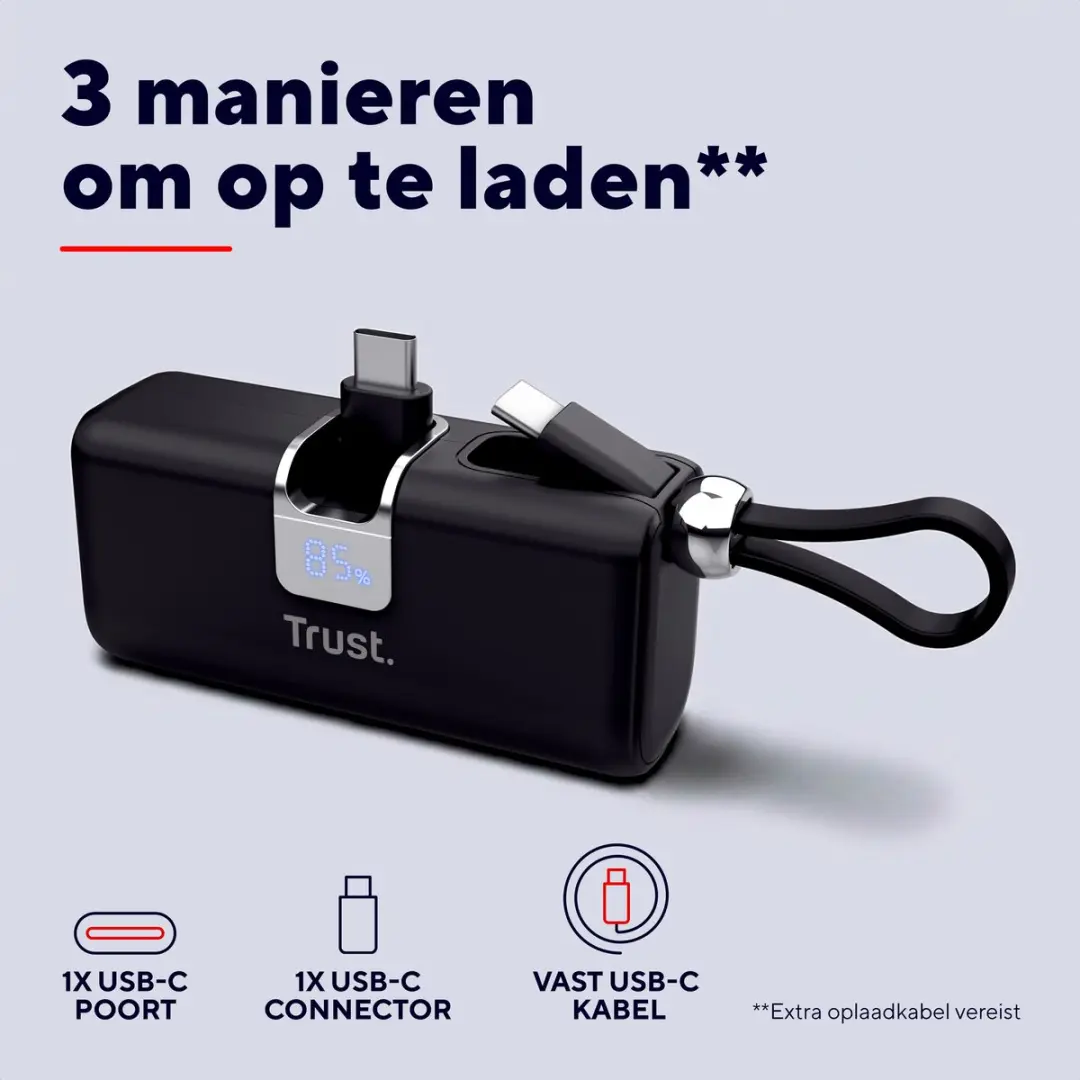 Trust Pacto 26104 Powerbank 5000mAh - 20W Zwart