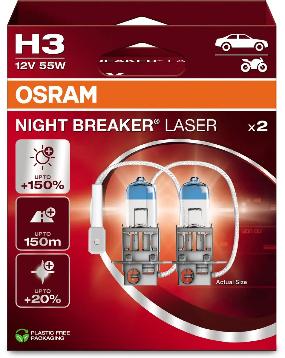 Osram Night Breaker Laser H3 Halogeenlamp