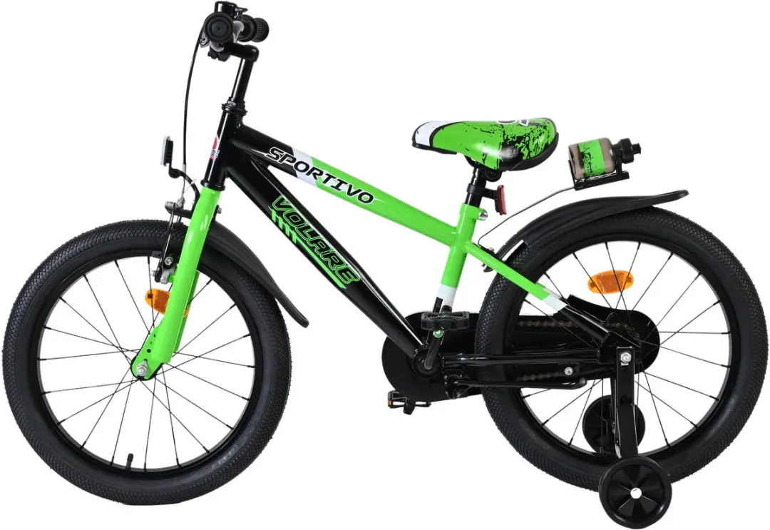 Volare Sportivo Kinderfiets 18" - 1 Versnelling - Groen/Zwart