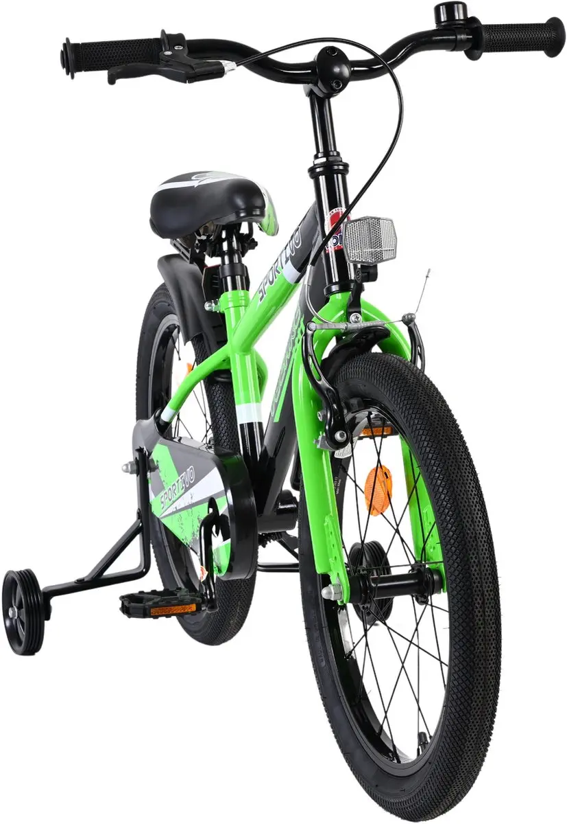 Volare Sportivo Kinderfiets 18" - 1 Versnelling - Groen/Zwart - afbeelding 6 van 6