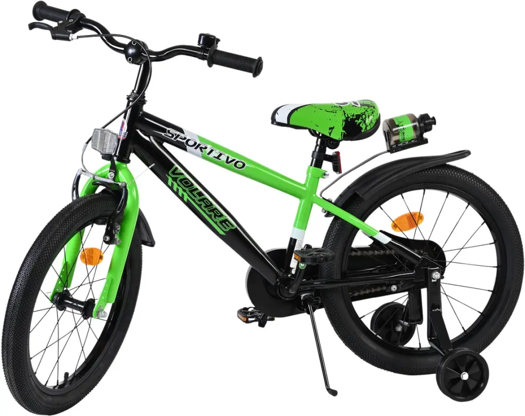 Volare Sportivo Kinderfiets 18" - 1 Versnelling - Groen/Zwart