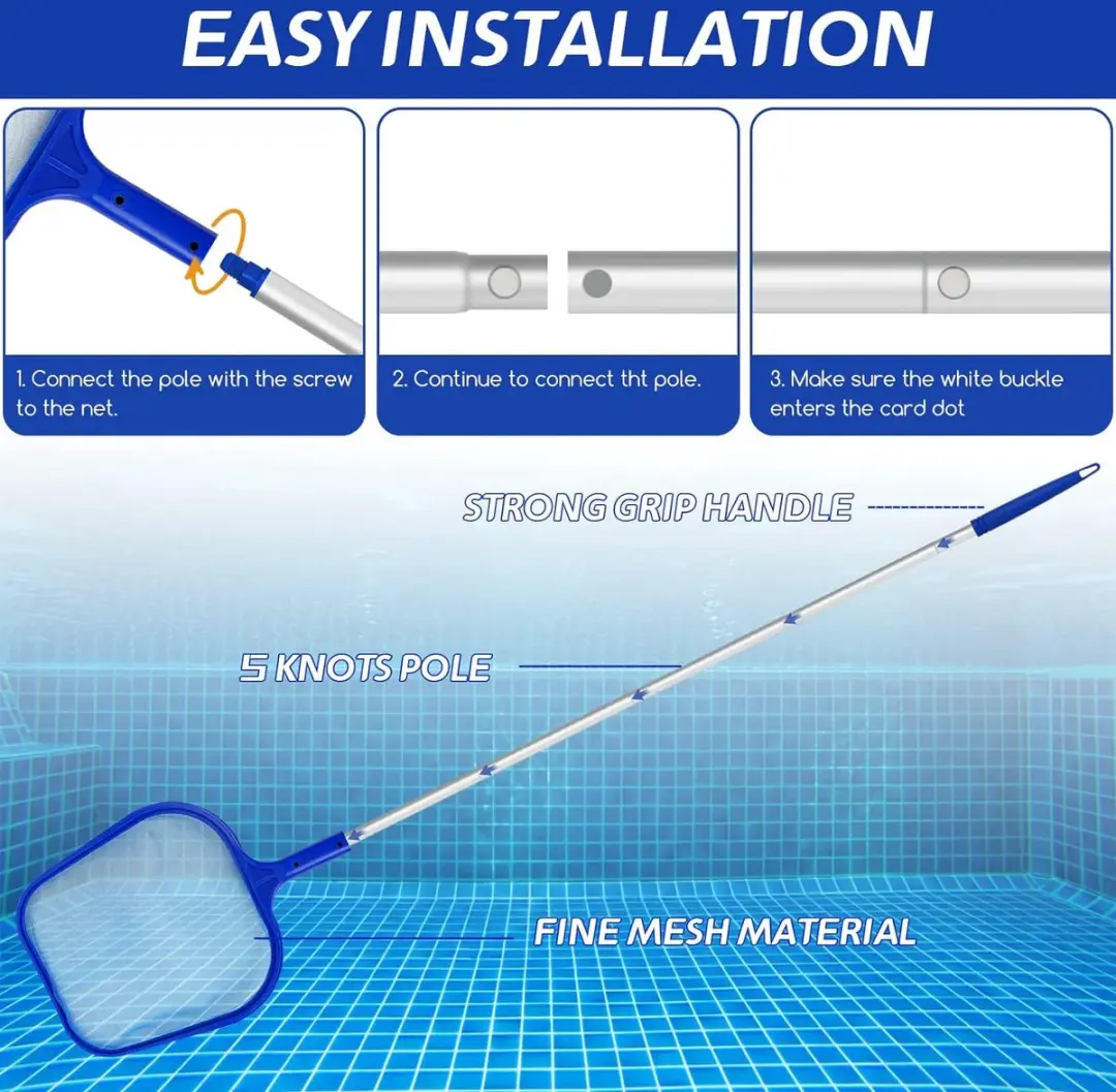 Bestway Vijverschepnet 120cm - Fijnmazig Blauw - afbeelding 5 van 6
