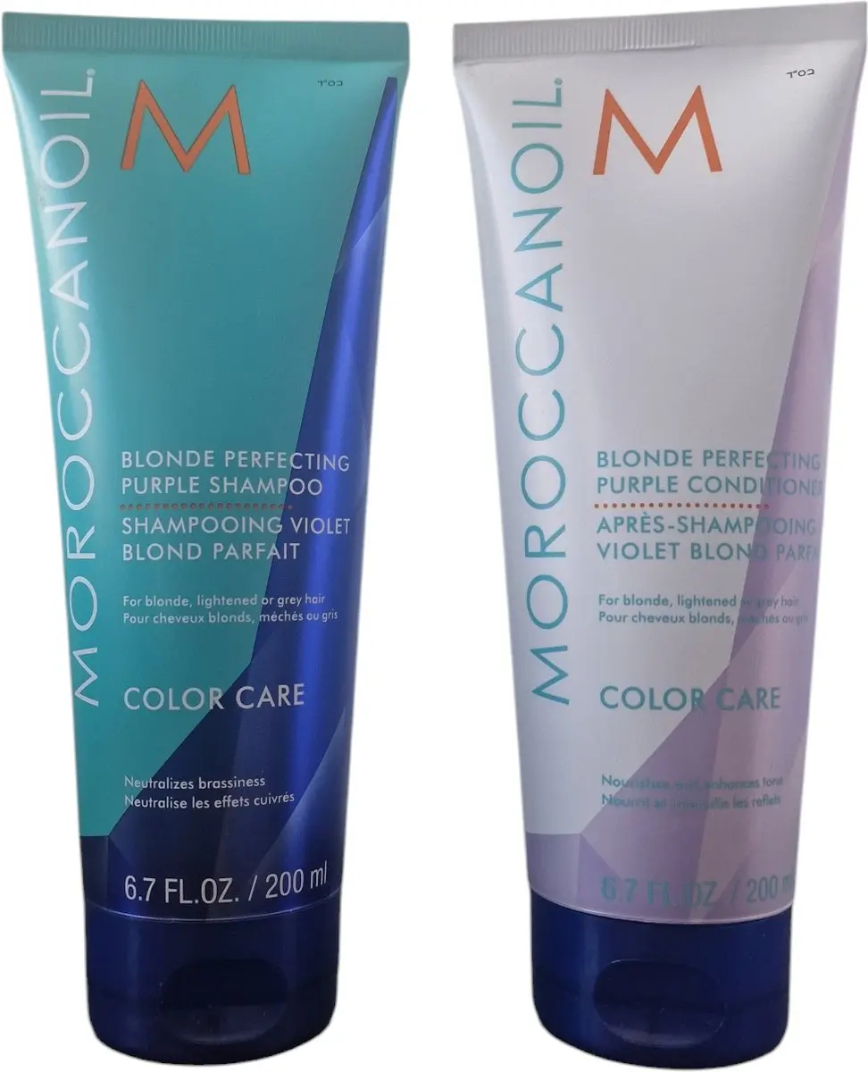 Moroccanoil Blonde Perfecting Purple Shampoo & Conditioner 200ml