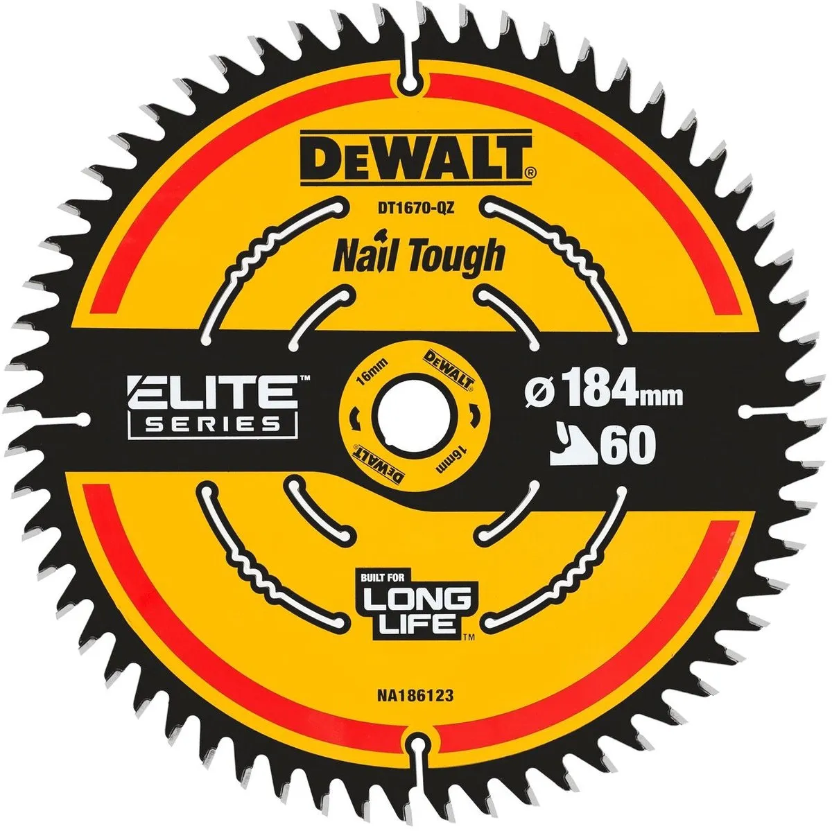 DeWalt DT1670-QZ Cirkelzaagblad Hout 184mm 60T