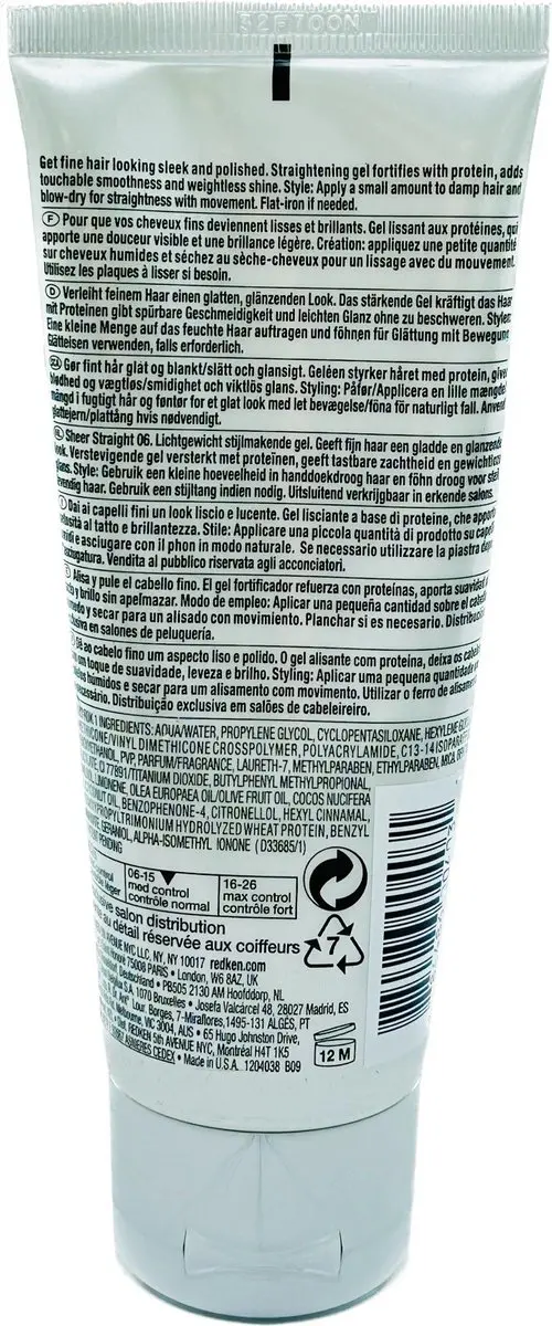 Redken Sheer Straight 06 Lichtgewicht Stijltgel 100ml
