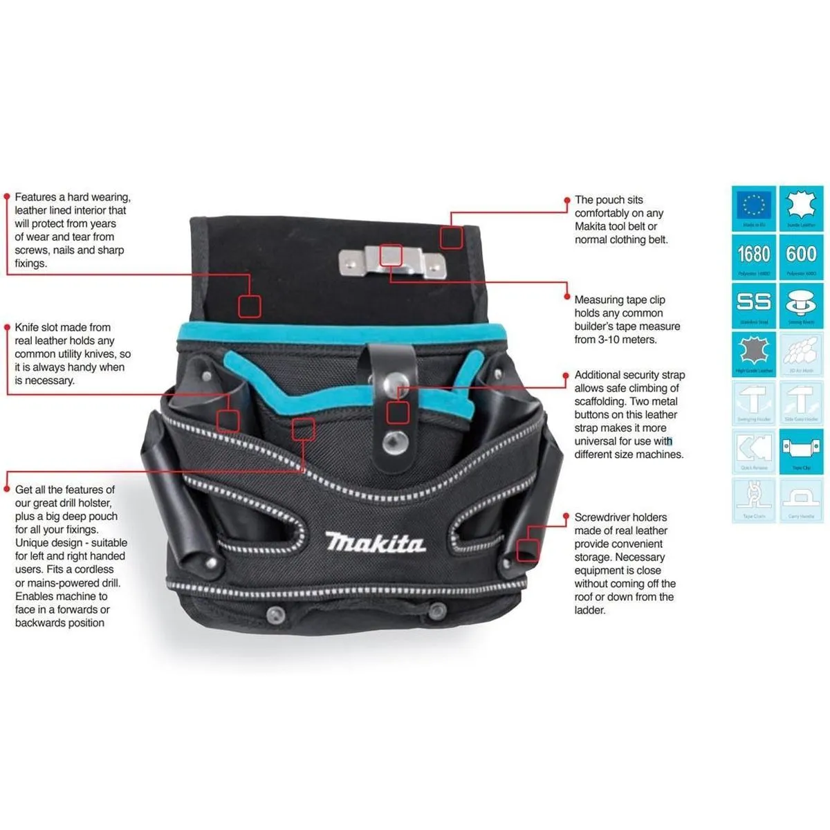 Makita P-71722 Boor-/schroefmachine Holster - Zwart