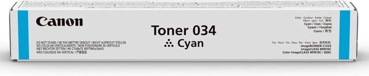 Canon 034 Cyan Tonercartridge 12000 Pagina's - 9453B001