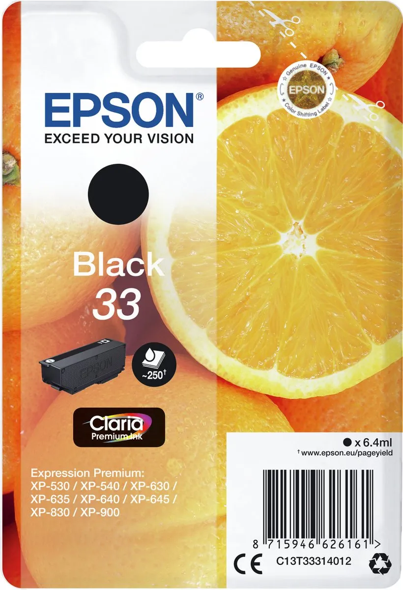 Epson C13T33314022 Inktcartridge Zwart