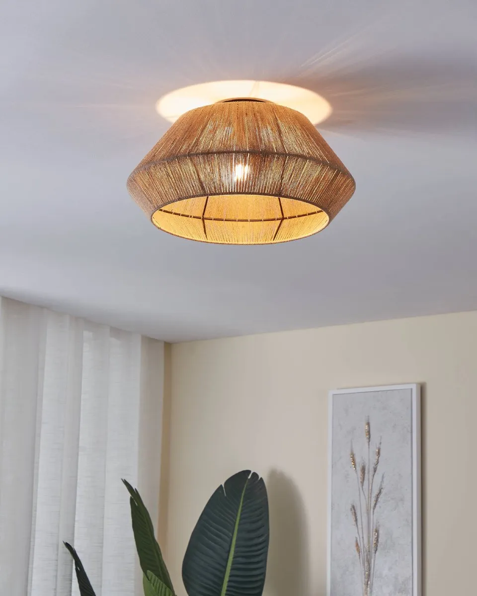 Eglo Alderney Plafondlamp E27 - Ø48cm - Zwart/Bruin