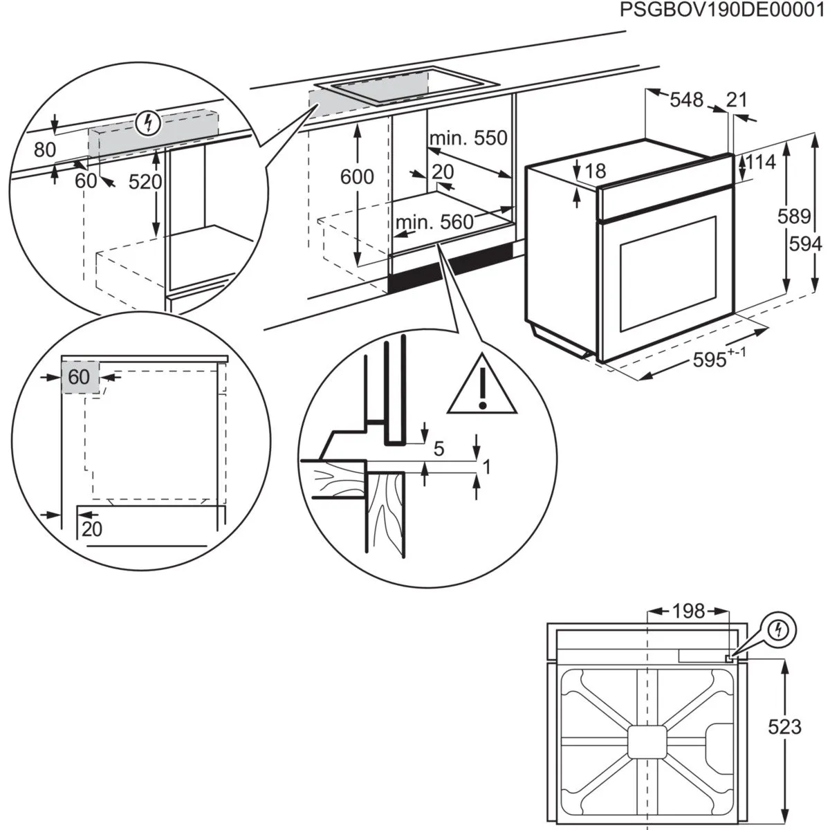 AEG OR6PB52WSB Inbouwoven - 72L - Zwart