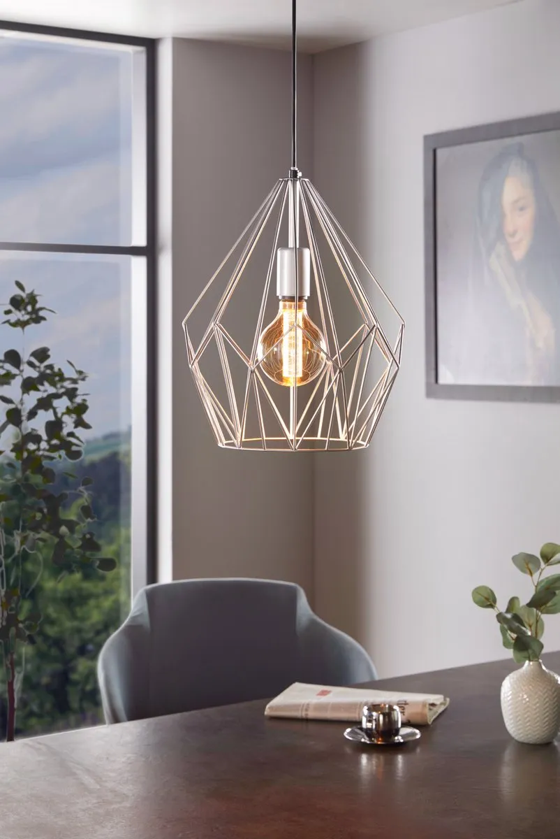 Eglo Carlton Hanglamp E27 - Ø31cm - Zilver - afbeelding 6 van 6