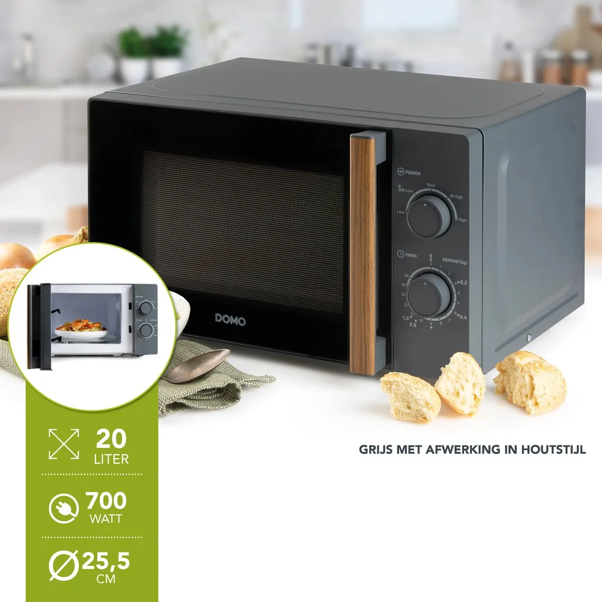 Domo DO2920 Solo Microgolfoven 700W - Grijs