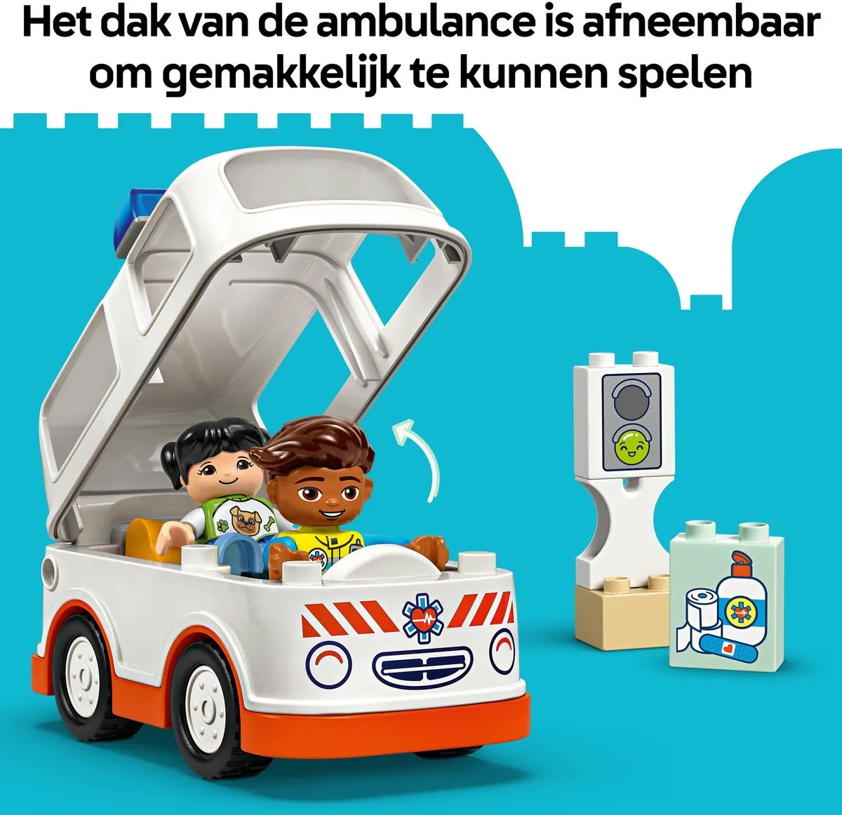 LEGO DUPLO Ambulance 10447 - 2 Figuren - 19 Stukken